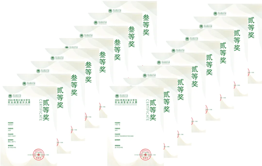 喜报丨我校学生在2024年四川省大学生农业创意设计大赛中获奖16项！